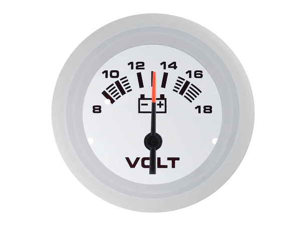 VEETHREE Voltmeter 8-18 Volt Ø2" - Arctic